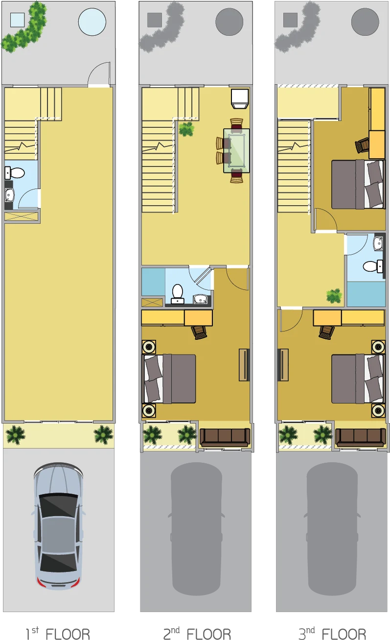 แปลนอาคารพาณิชย์ Living Prime ครบ 3 ชั้น