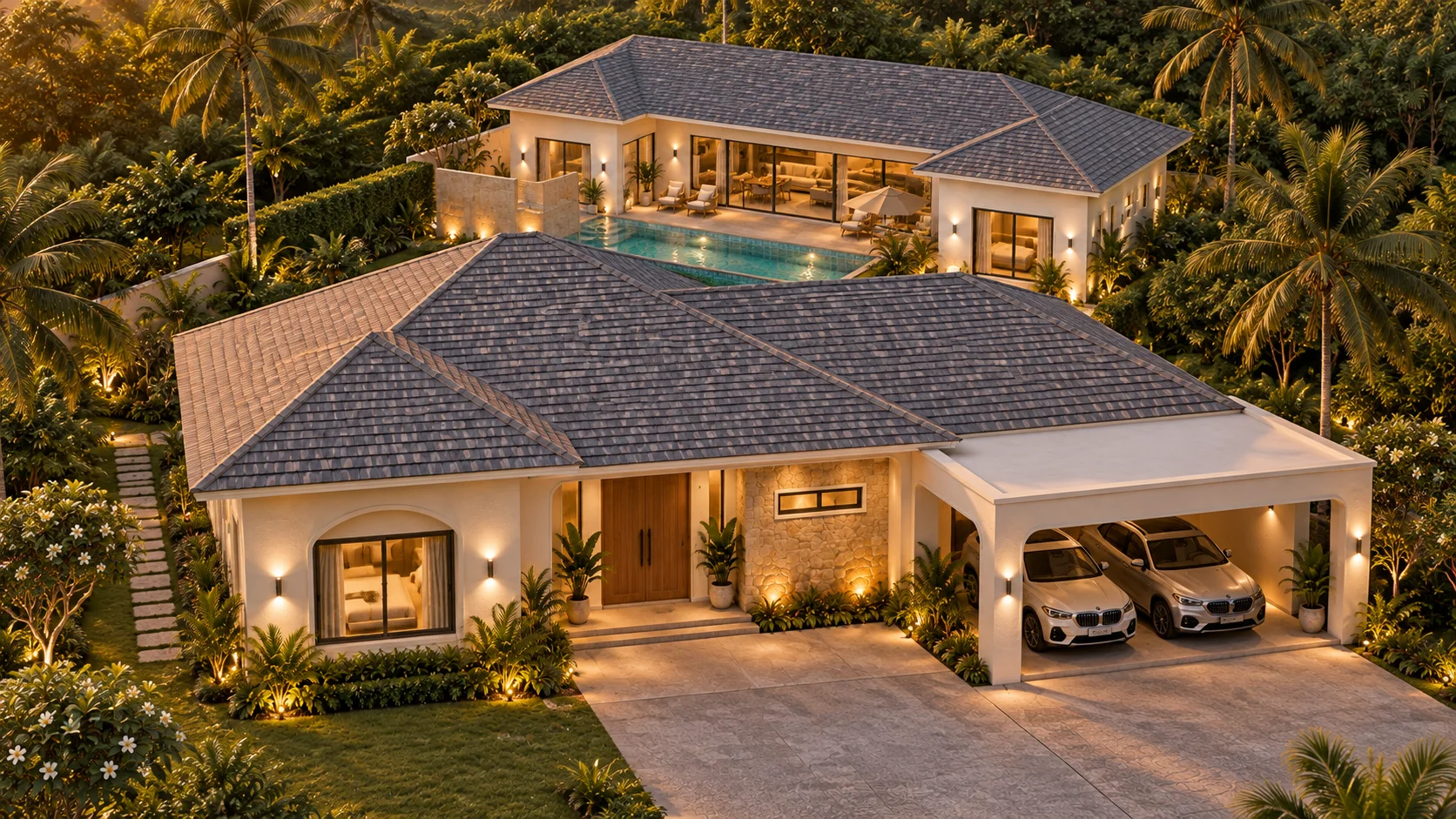 Aerial villa view